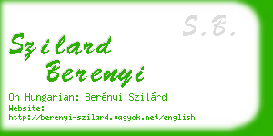 szilard berenyi business card