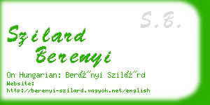 szilard berenyi business card